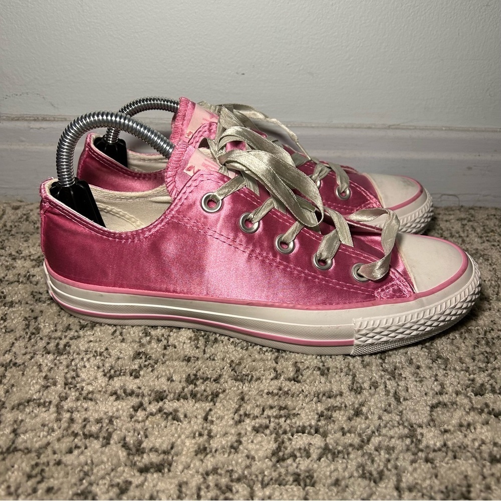 Converse All-Stars Metallic Pink Lace-Up Sneakers Size 6